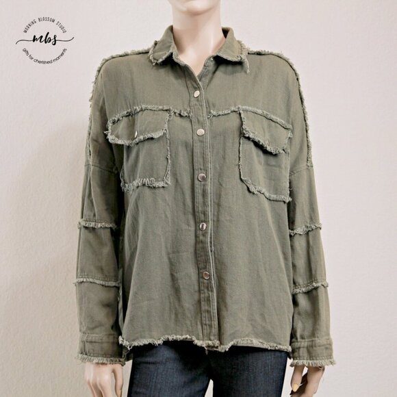 Jubylee Bohemian Floral Embroidered Frayed Hem Jacket Multicolor Women One Size - Picture 6 of 13